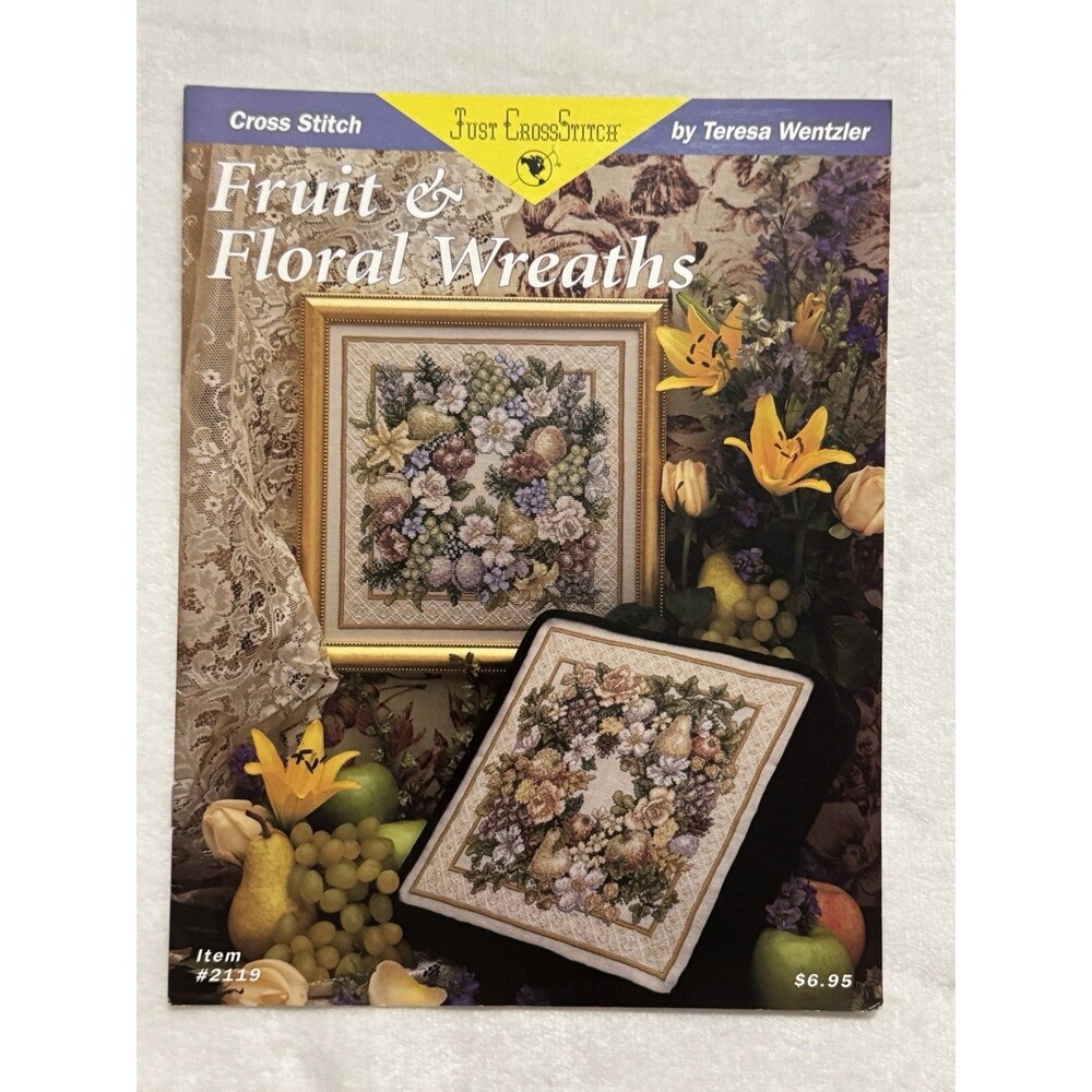 Teresa Wentzler Fruit Floral Wreaths Just Cross Stitch Pattern Leaflet 2119